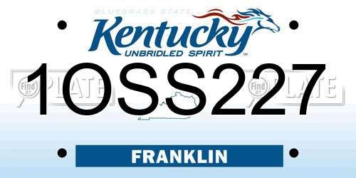 1OSS227 Kentucky License Plate