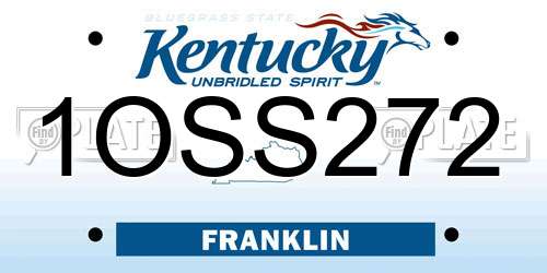 1OSS272 Kentucky License Plate