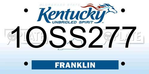 1OSS277 Kentucky License Plate