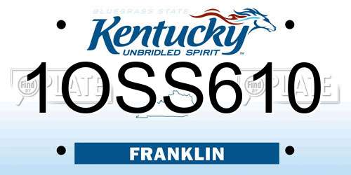 1OSS610 Kentucky License Plate