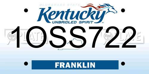 1OSS722 Kentucky License Plate