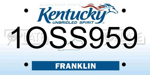 1OSS959 Kentucky License Plate