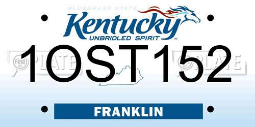 1OST152 Kentucky License Plate
