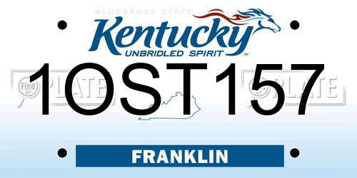 1OST157 Kentucky License Plate