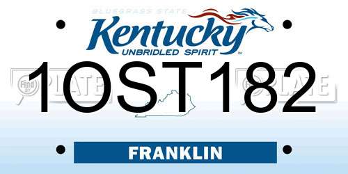 1OST182 Kentucky License Plate