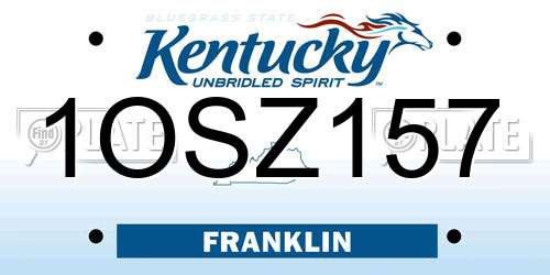 1OSZ157 Kentucky License Plate