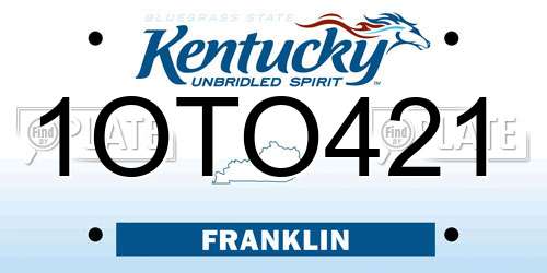 1OTO421 Kentucky License Plate
