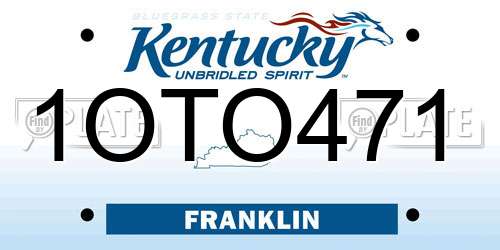 1OTO471 Kentucky License Plate