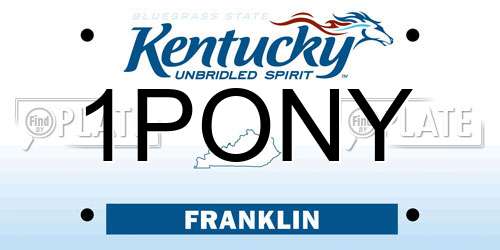 1PONY Kentucky License Plate