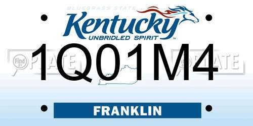 1Q01M4 Kentucky License Plate