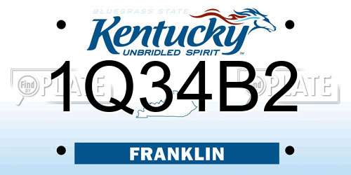1Q34B2 Kentucky License Plate
