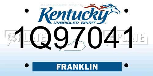 1Q97041 Kentucky License Plate