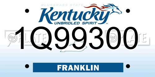 1Q99300 Kentucky License Plate