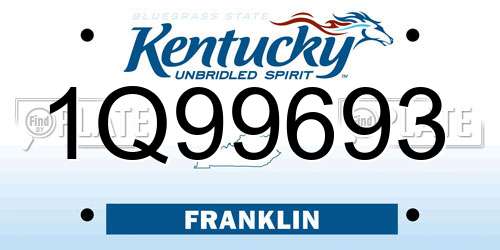 1Q99693 Kentucky License Plate