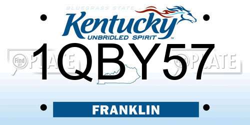 1QBY57 Kentucky License Plate