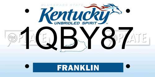 1QBY87 Kentucky License Plate