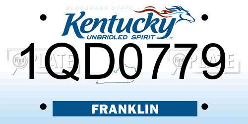1QD0779 Kentucky License Plate