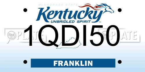 1QDI50 Kentucky License Plate