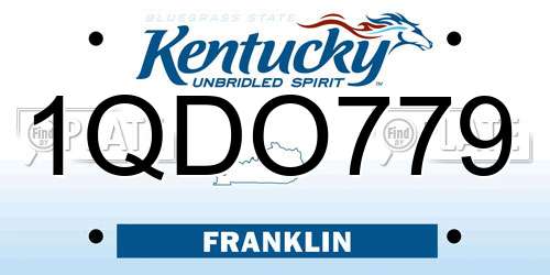1QDO779 Kentucky License Plate