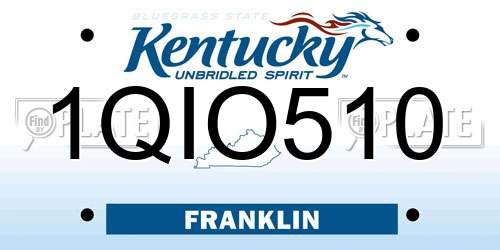1QIO510 Kentucky License Plate