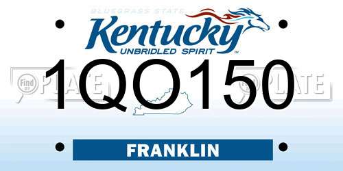 1QO150 Kentucky License Plate