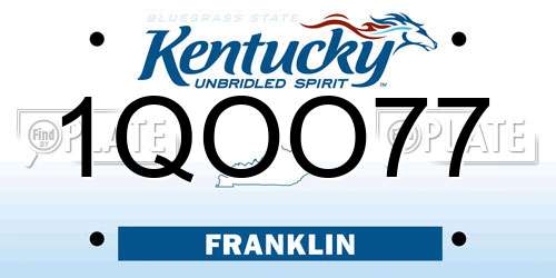1QOO77 Kentucky License Plate