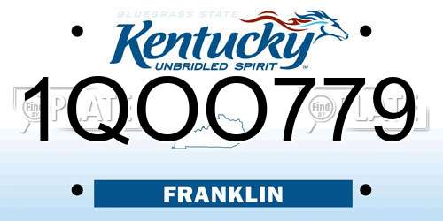 1QOO779 Kentucky License Plate