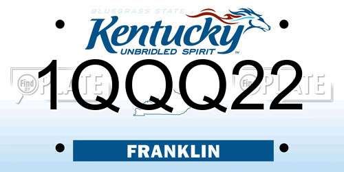 1QQQ22 Kentucky License Plate