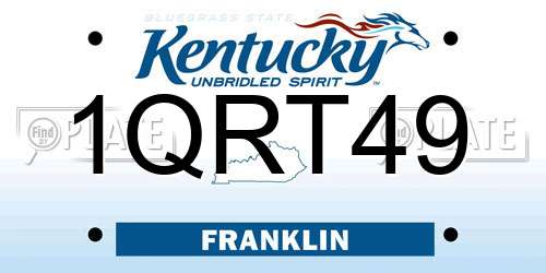 1QRT49 Kentucky License Plate
