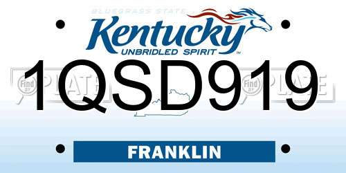 1QSD919 Kentucky License Plate