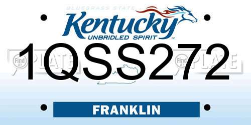 1QSS272 Kentucky License Plate
