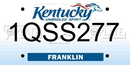 1QSS277 Kentucky License Plate