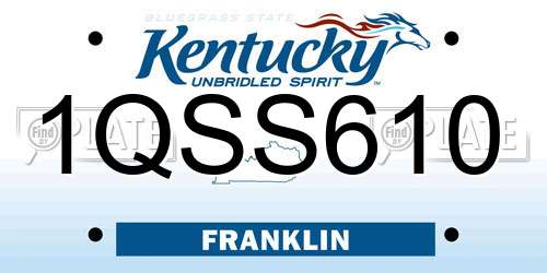 1QSS610 Kentucky License Plate