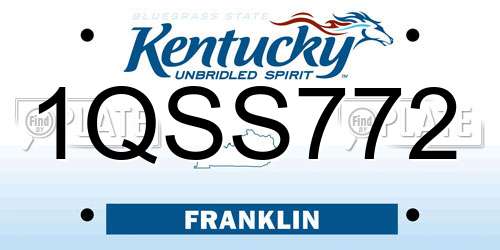 1QSS772 Kentucky License Plate