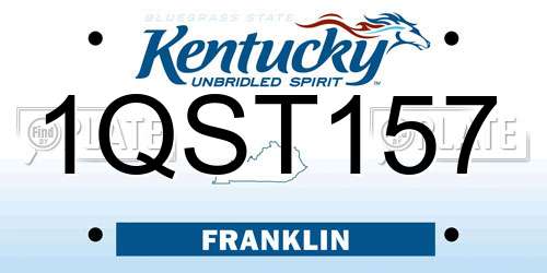 1QST157 Kentucky License Plate