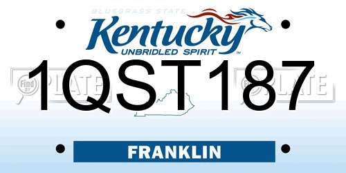 1QST187 Kentucky License Plate