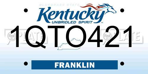 1QTO421 Kentucky License Plate