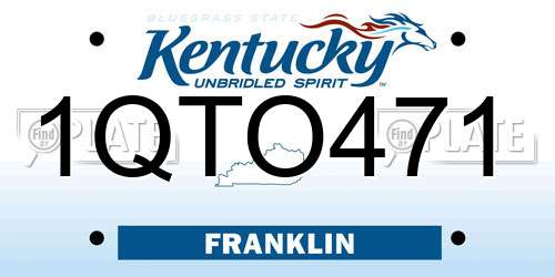 1QTO471 Kentucky License Plate