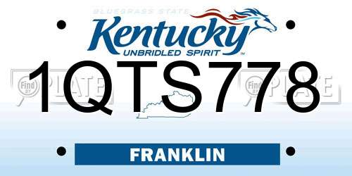 1QTS778 Kentucky License Plate