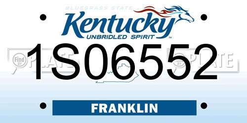 1S06552 Kentucky License Plate