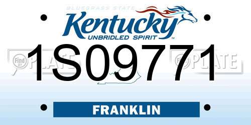 1S09771 Kentucky License Plate