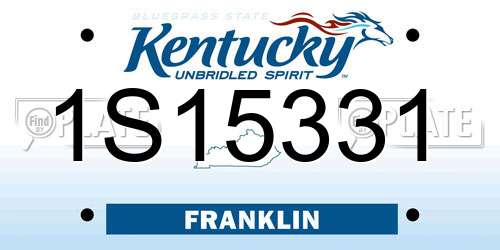 1S15331 Kentucky License Plate