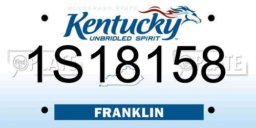 1S18158 Kentucky License Plate