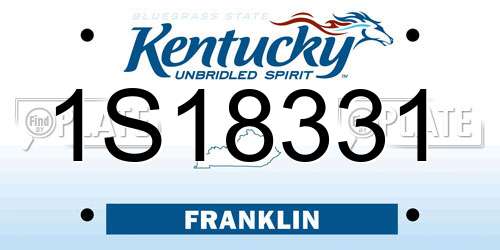 1S18331 Kentucky License Plate