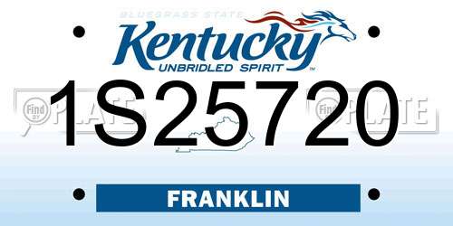1S25720 Kentucky License Plate