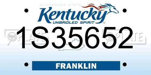 1S35652 Kentucky License Plate