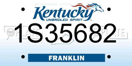 1S35682 Kentucky License Plate