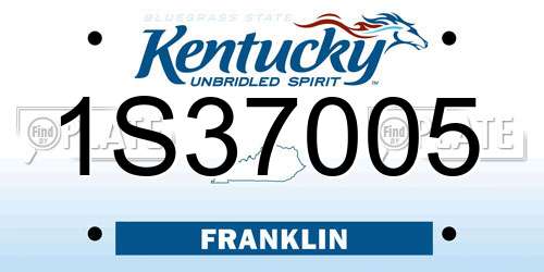 1S37005 Kentucky License Plate