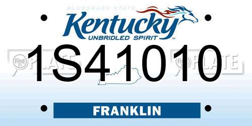 1S41010 Kentucky License Plate