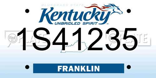 1S41235 Kentucky License Plate